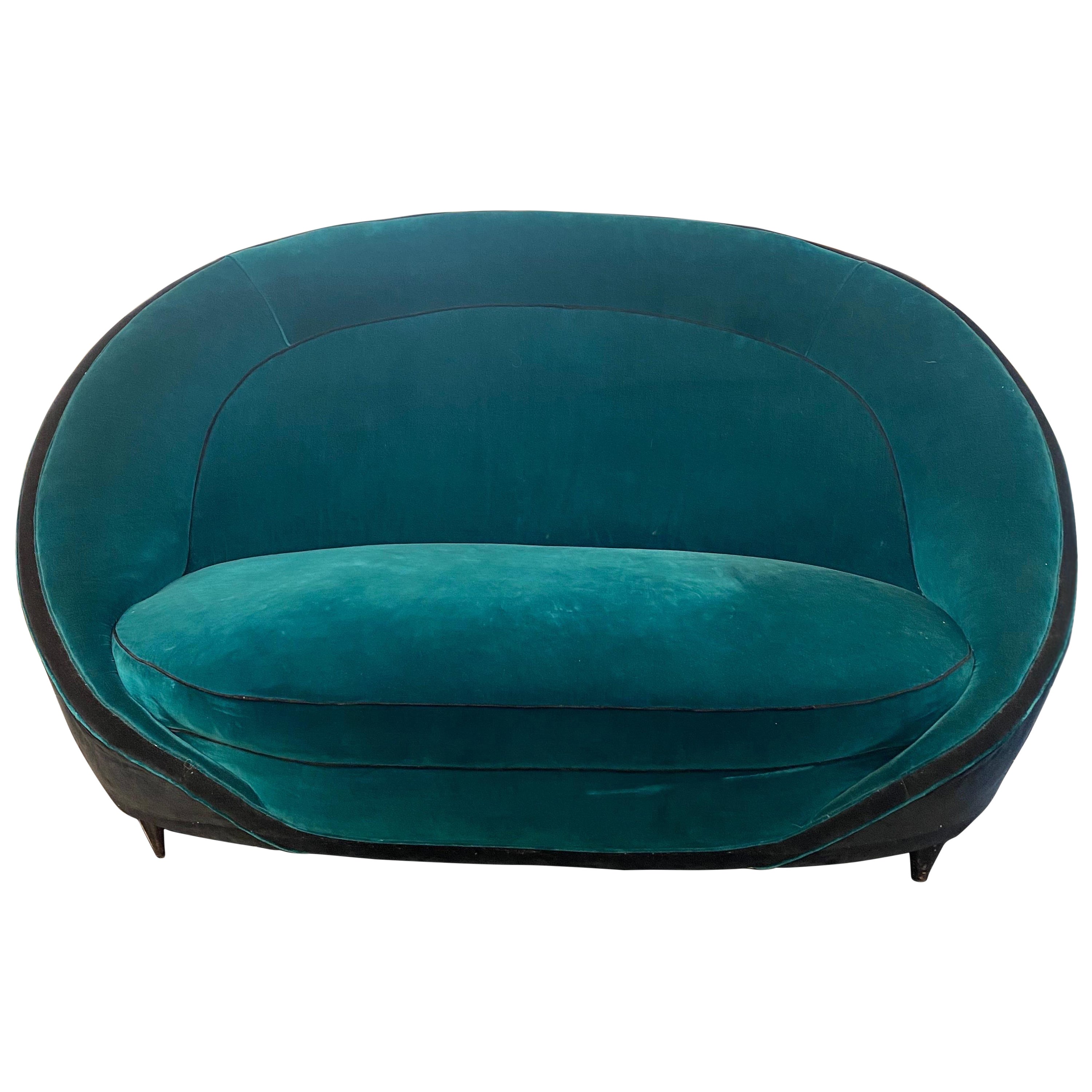 1950s Gio Ponti Curved Sofa