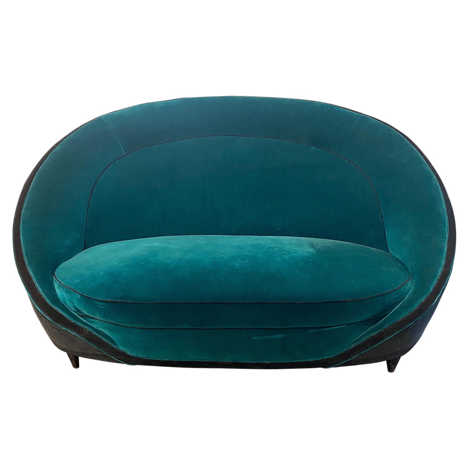 1950s Curved Sofa attributed to Gio Ponti
