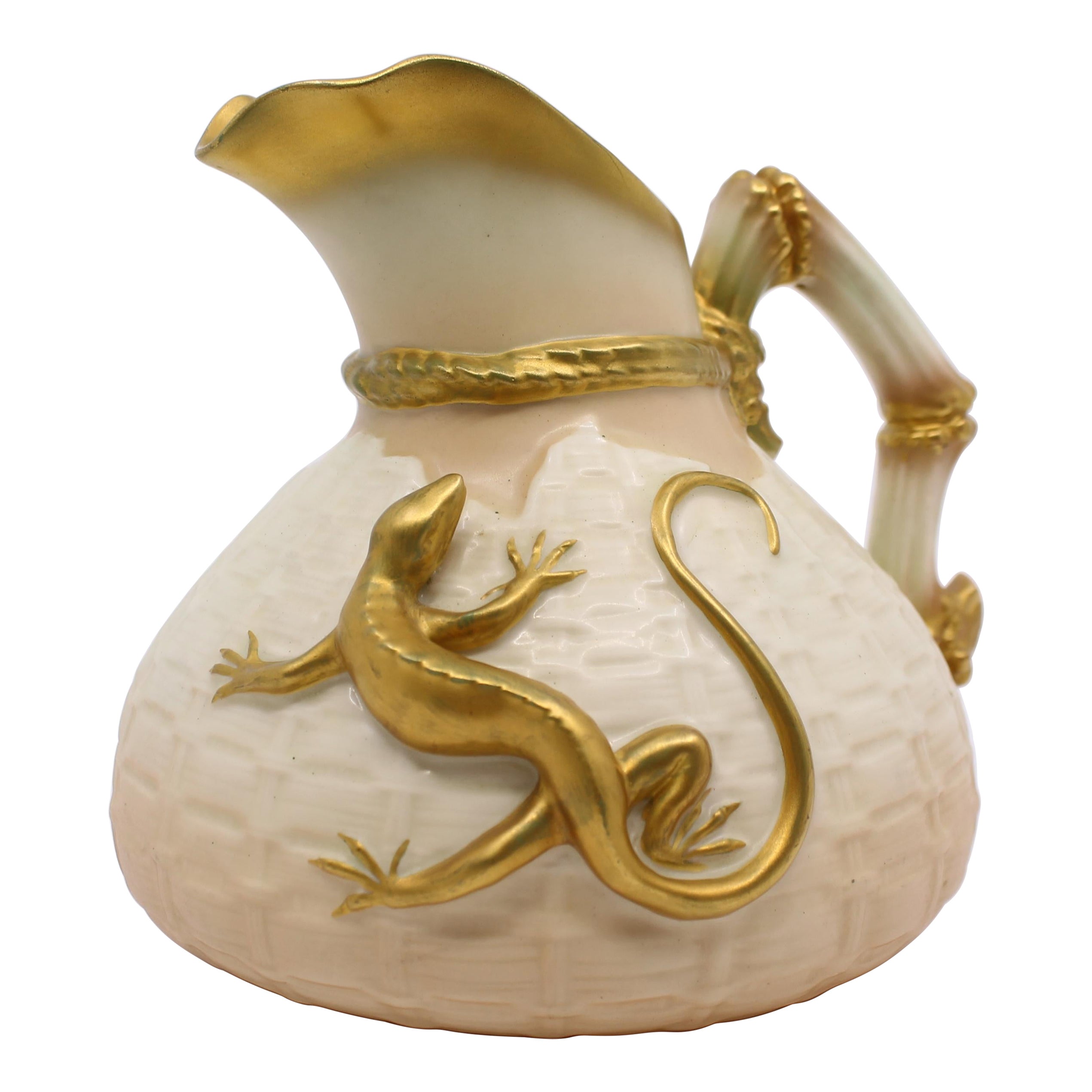 Royal Worcester Blush Pattern 1714 Lizard Jug, 1930 For Sale