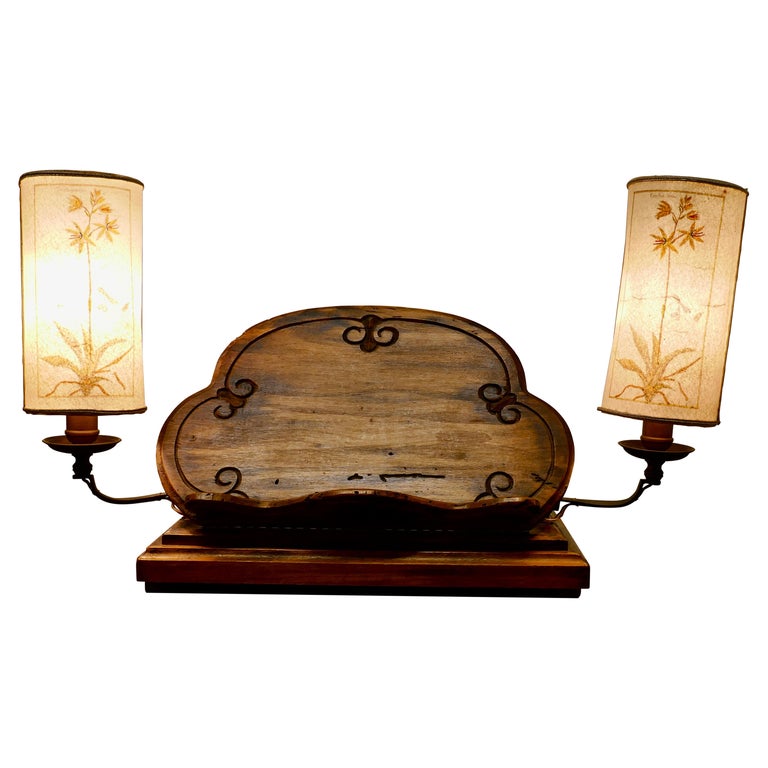 French Chestnut Book Rest Reading Stand Lamp at 1stDibs
