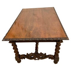 Exhibition Quality Antique Victorian Italian Carved Walnut Centre/Dining Table