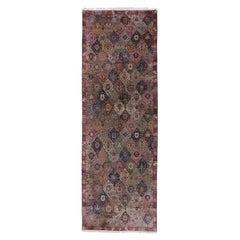 Antique Indian Agra Rug with Garden Panel Design, Hotel Lobby Size Carpet