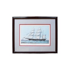 Antique Important Framed Lithograph of the Grapeshot Clipper Ship Joseph Currier & Ives