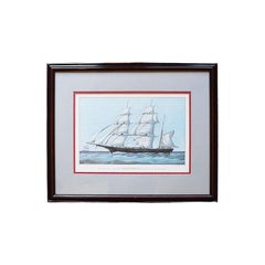 Gerahmte Lithographie des Weintraubenschliff-Clipper-Schiffs Joseph Currier & Ives