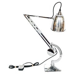 Vintage Chromed Metal Desk Lamp by Hadrill & Horstmann Circa 1950