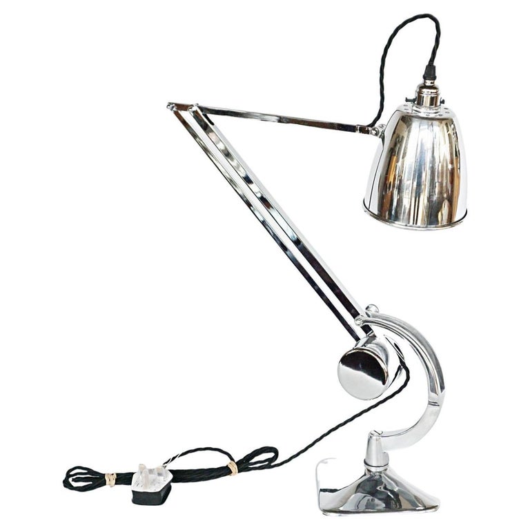 Chromed Metal Desk Lamp by Hadrill & Horstmann Circa 1950 For Sale