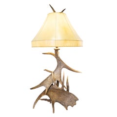 Moose and Deer Antler Table Lamp