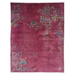 Antique Chinese Art Deo Rug Inspired by Walter Nichols