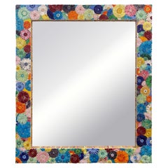 Modern Colorful Ipanema Blossom Mosiac Mirror by Ercole Home
