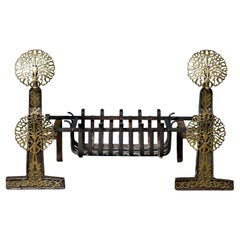 Antique Arts & Crafts Style Fire Grate