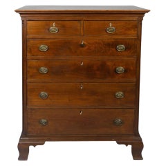 Antique Mid-18th Century Chippendale Mahogany Chest of Drawers with Six Drawers
