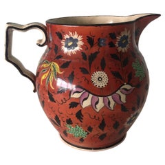 Antique Hand Painted English Pitcher with Handle