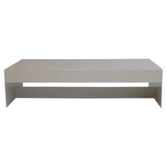 Paper White, Single Form Rectangular Aluminium Coffee Table, Customisable