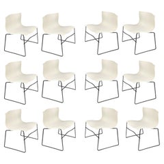 Retro Handkerchief Chairs in White by Massimo Vignelli for Knoll Post Modern
