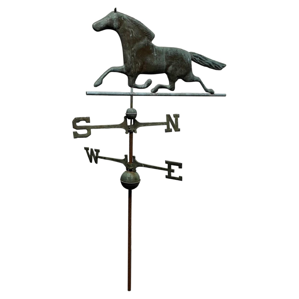 Antike Bronze Pferd Wetterfahne