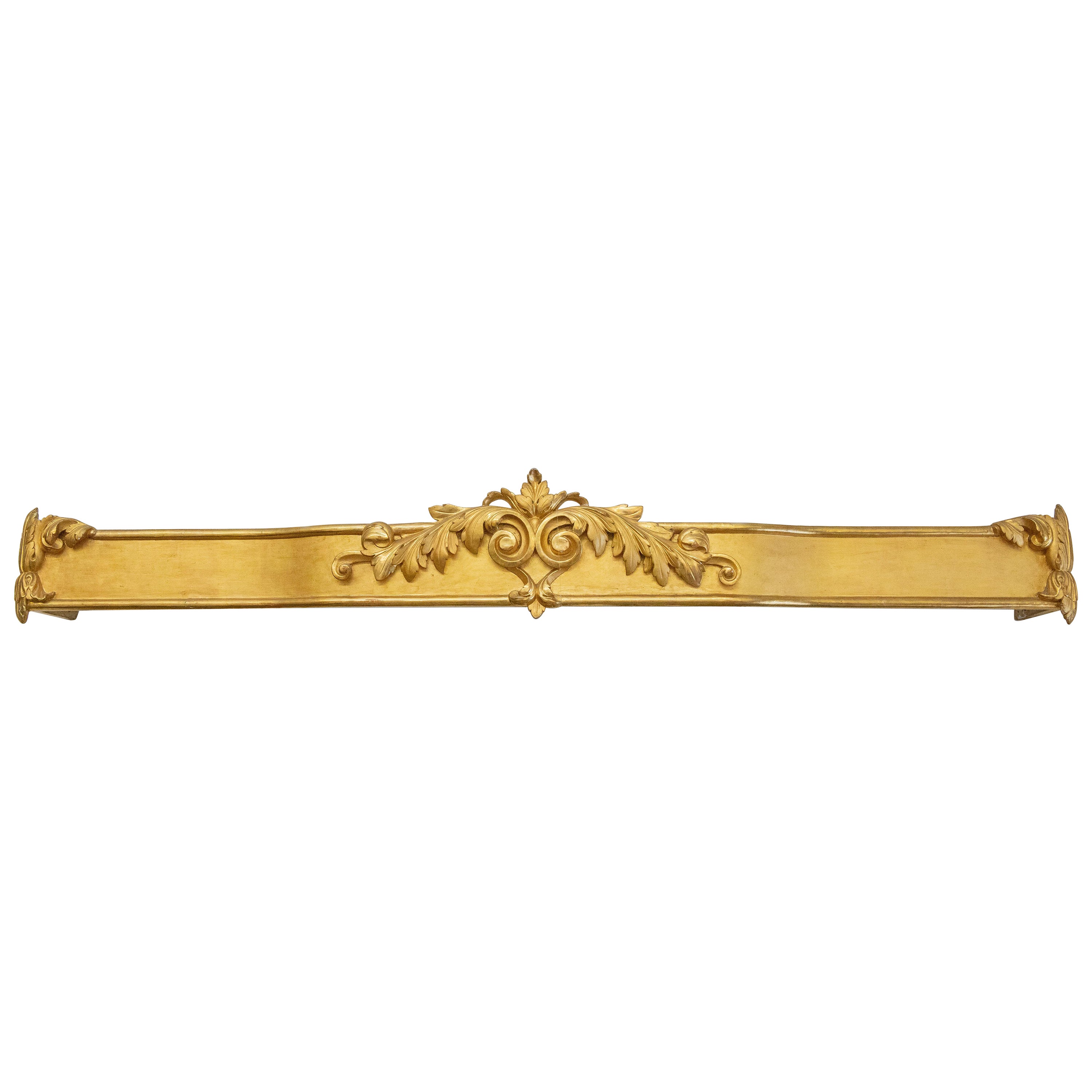 Curtain Rod in Gilded Wood with Rich Coping For Sale