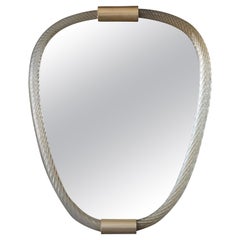 Barovier & Toso, Organic Mirror, Brass, Murano Glass, Mirror, Italy, 1950s