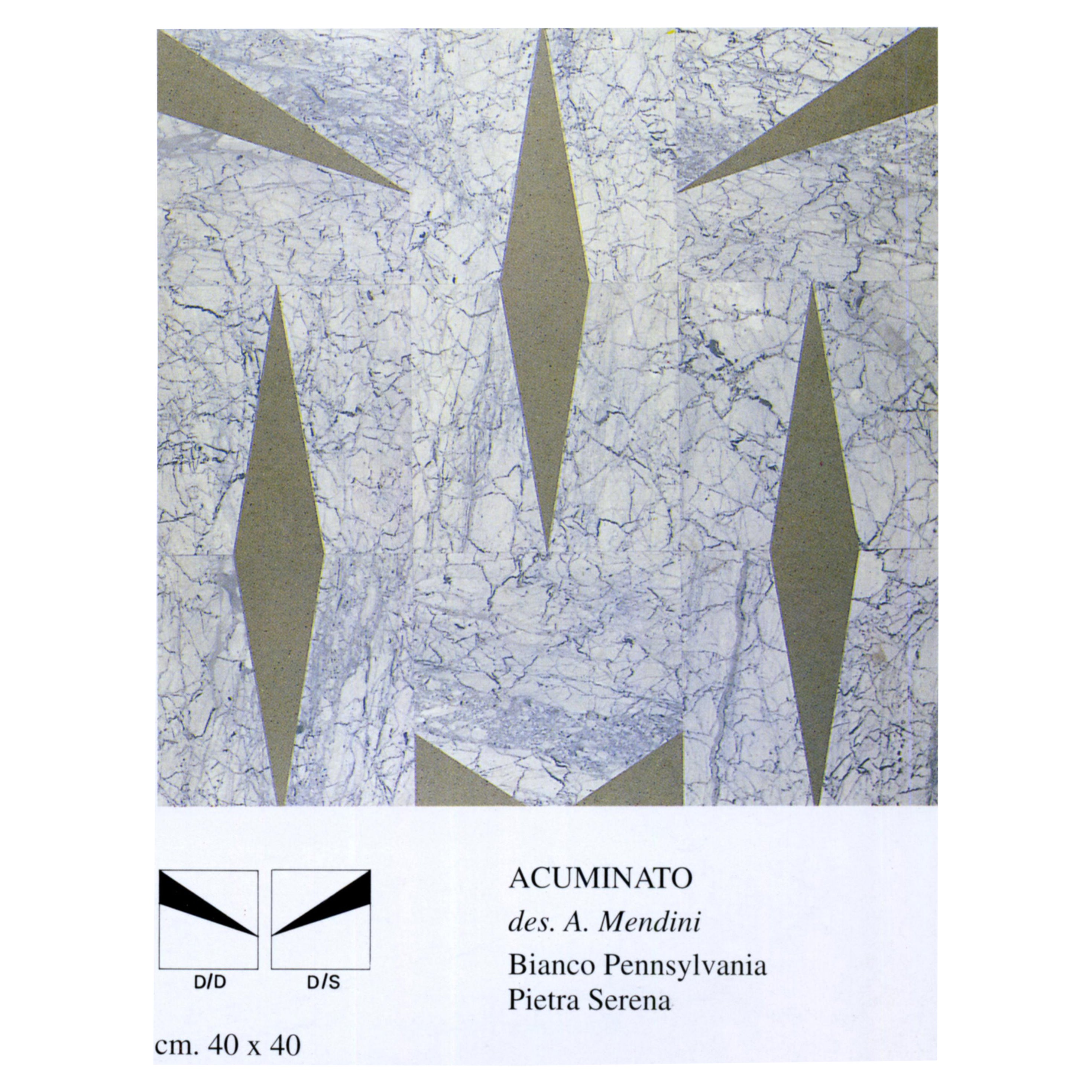 A.Mendini „ACCUMINATO“ Italienischer modularer Marmorboden und Beschichtung, 21. Jahrhundert