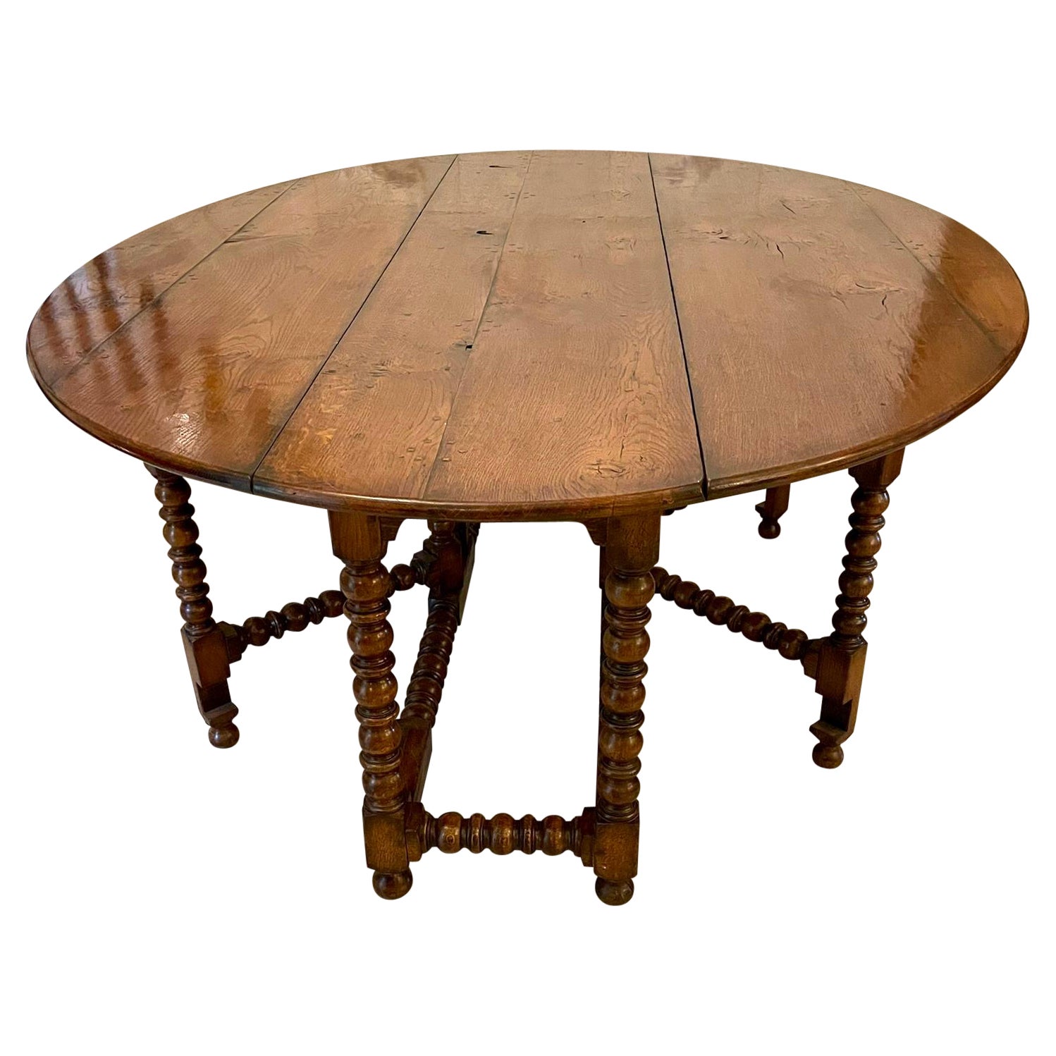 Large Antique Quality Oak Wake Table