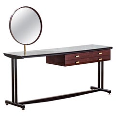 20th Century Dassi Console with Chest of Drawers and Adjustable Mirror in Wood