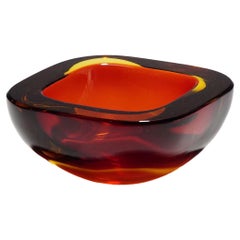Vintage Seguso Vetri d'Arte 'attr' Murano Sommerso Glass Bowl, 1960s