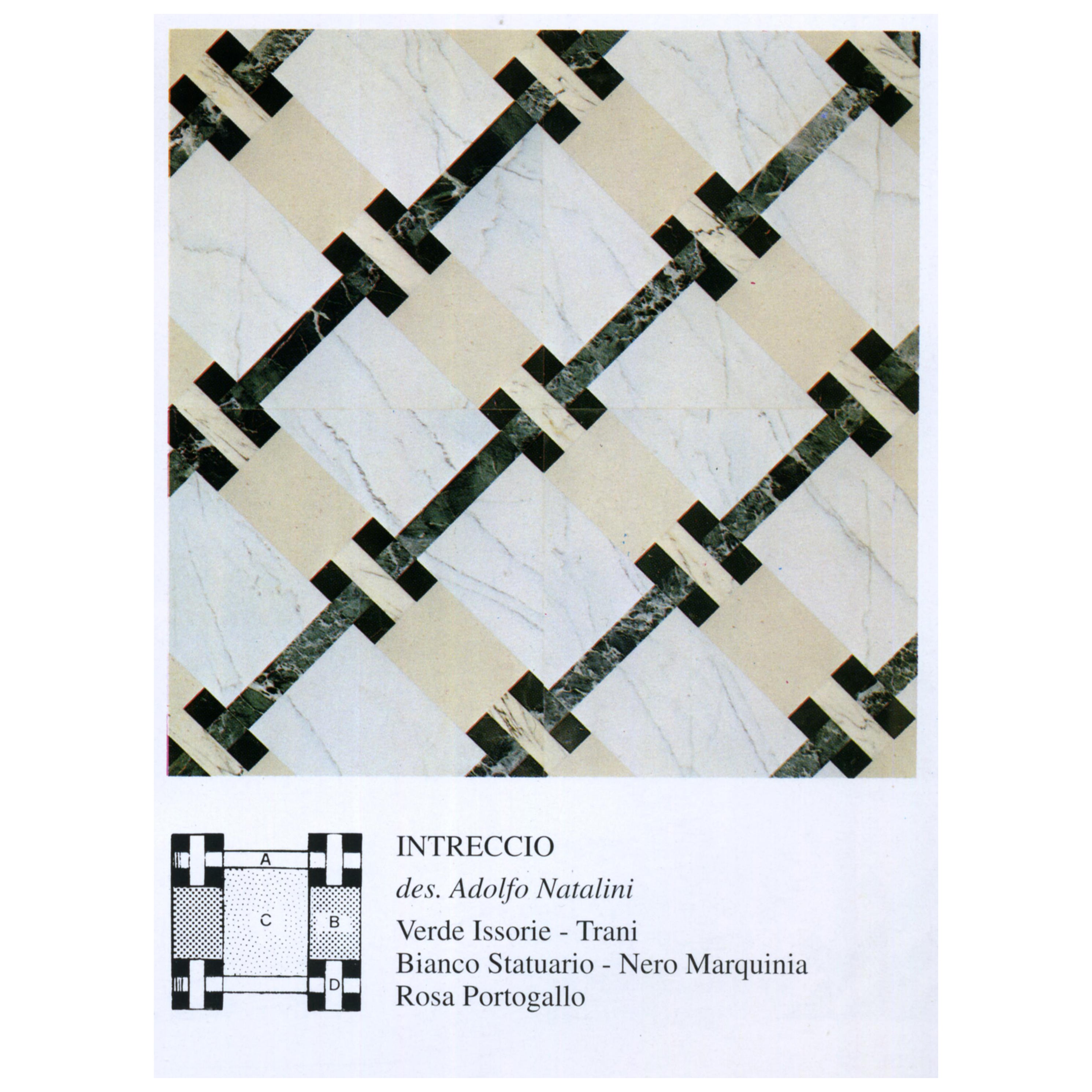 21e siècle par A.Natalini « INTRECCIO » - Tapis et revêtement modulaires en marbre italien