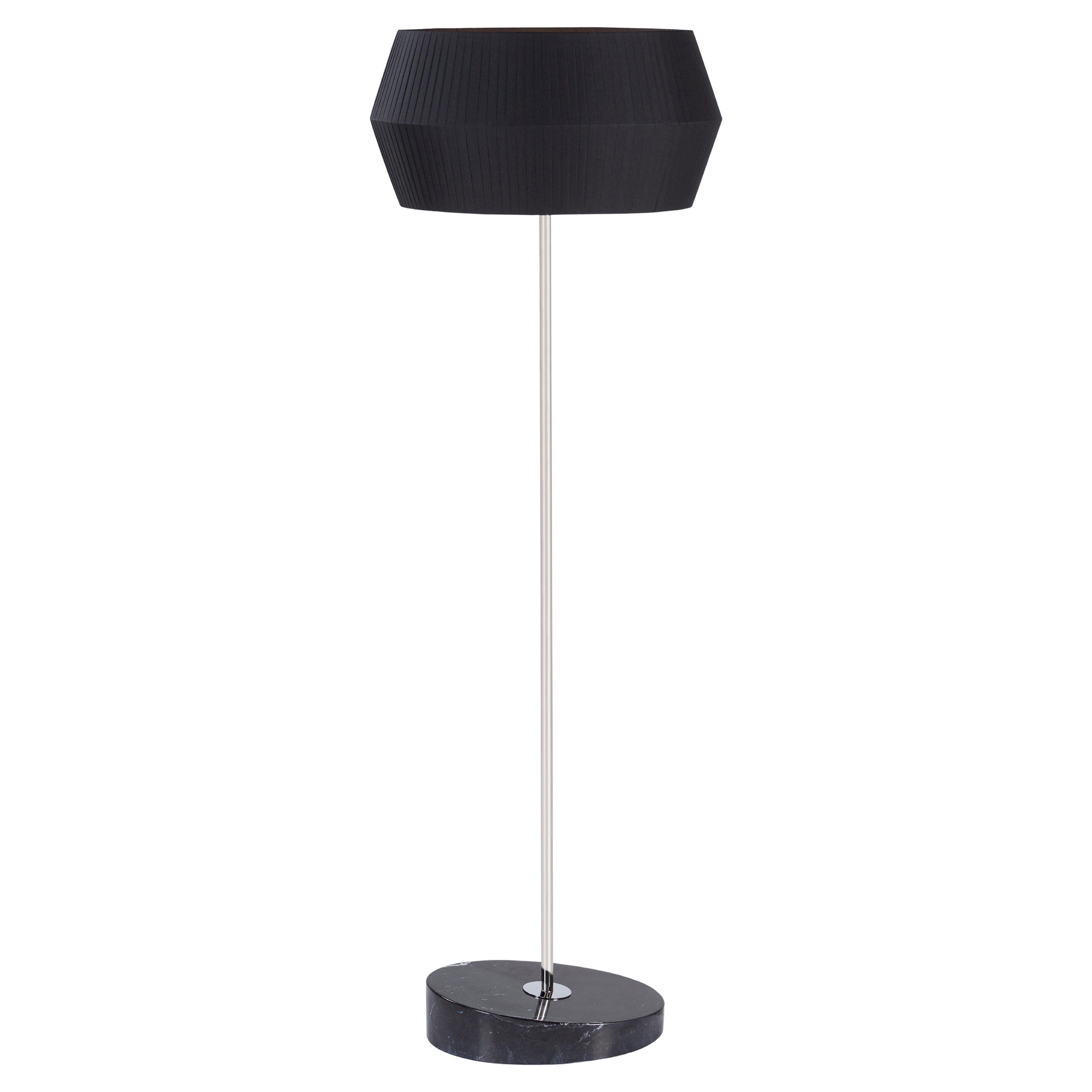Modern Black Sublime Floor Lamp, Marble, Handmade in Portugal by Greenapple For Sale