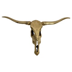 Brass Longhorn Steer Wall Sculpture