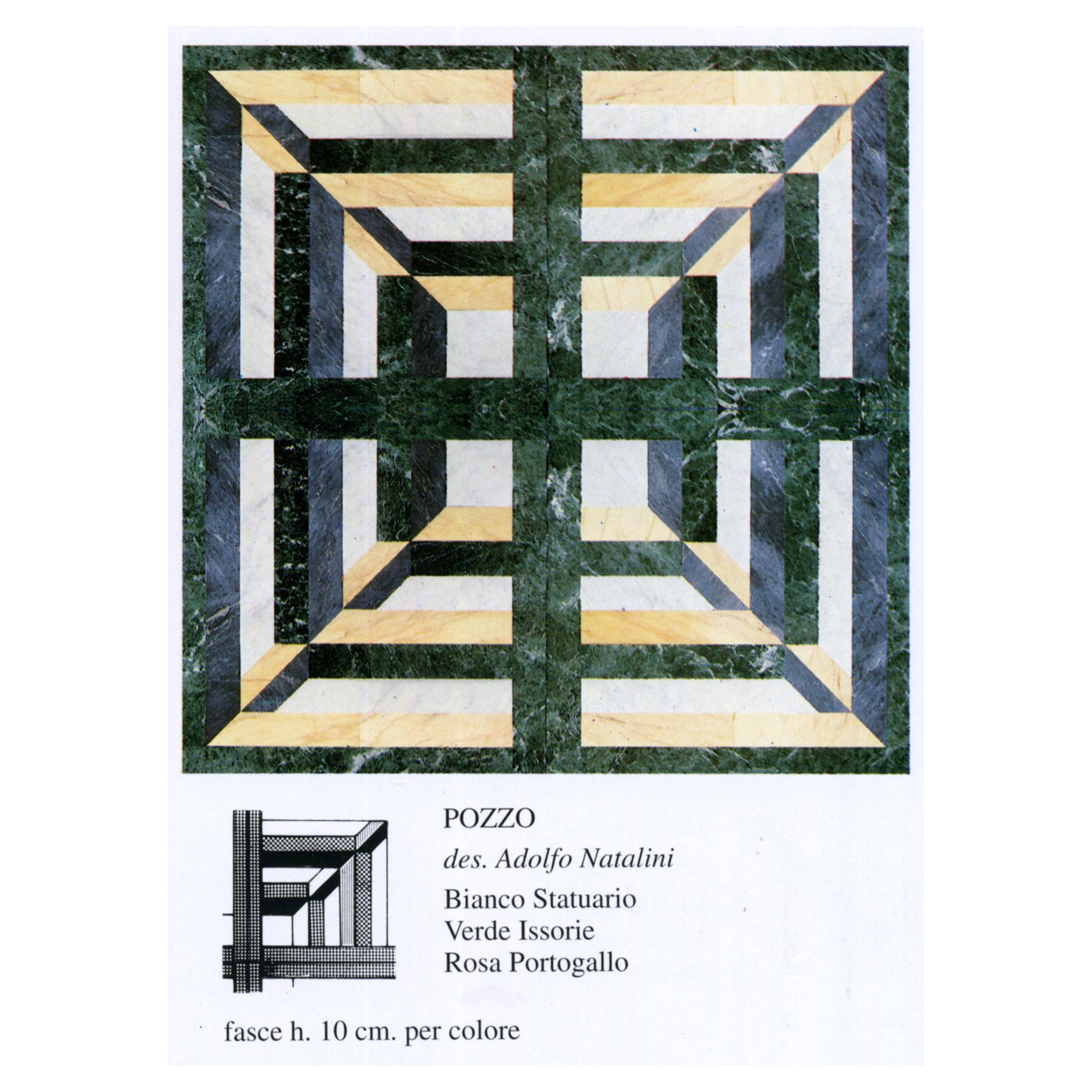 A.Natalini „POZZO“ Italienischer modularer Marmorboden und -beschichtung, 21. Jahrhundert im Angebot