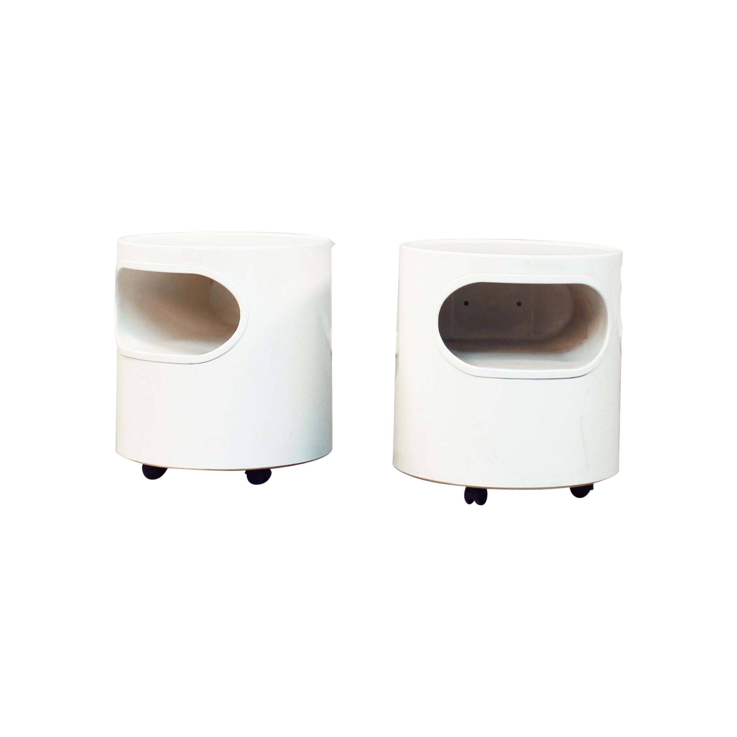 Italian Pair of Bedside Tables Giano-Giano by Emma Gismondi for Artemide, 1970s