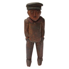 Folk Art Hand-Carved and Painted "Man" Figure