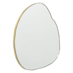 Ergon Organic Shaped Modern Mirror with a Brass Frame, Large