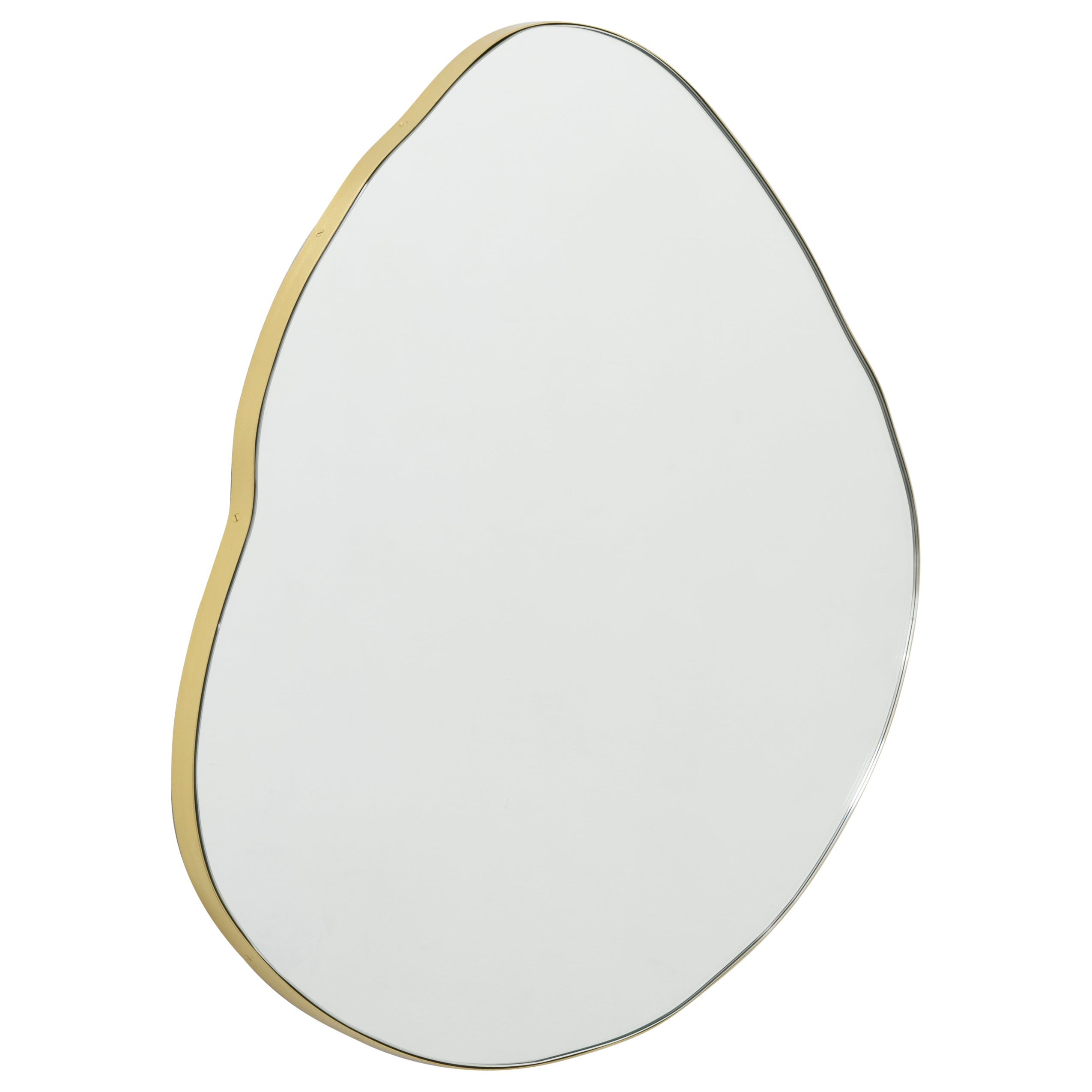 Ergon Organic Miroir contemporain de forme irrégulière avec cadre en laiton, XL
