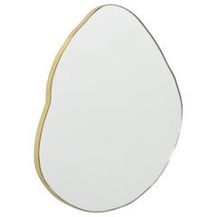 Ergon Organic Irregular Shape Contemporary Mirror with Brass Frame, XL