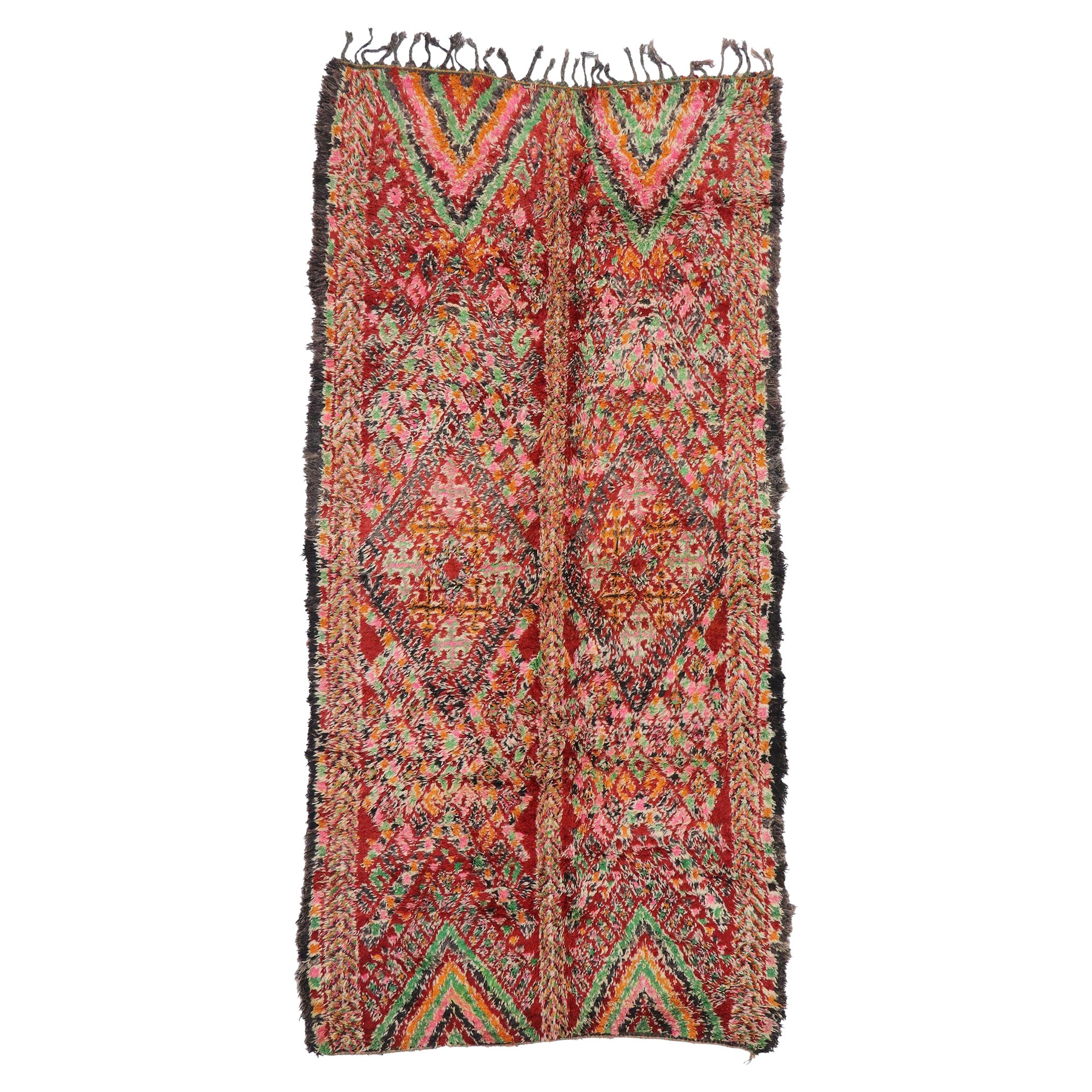 Marokkanischer Berber Beni M'guild-Teppich im Boho-Chic-Stil, Vintage im Angebot