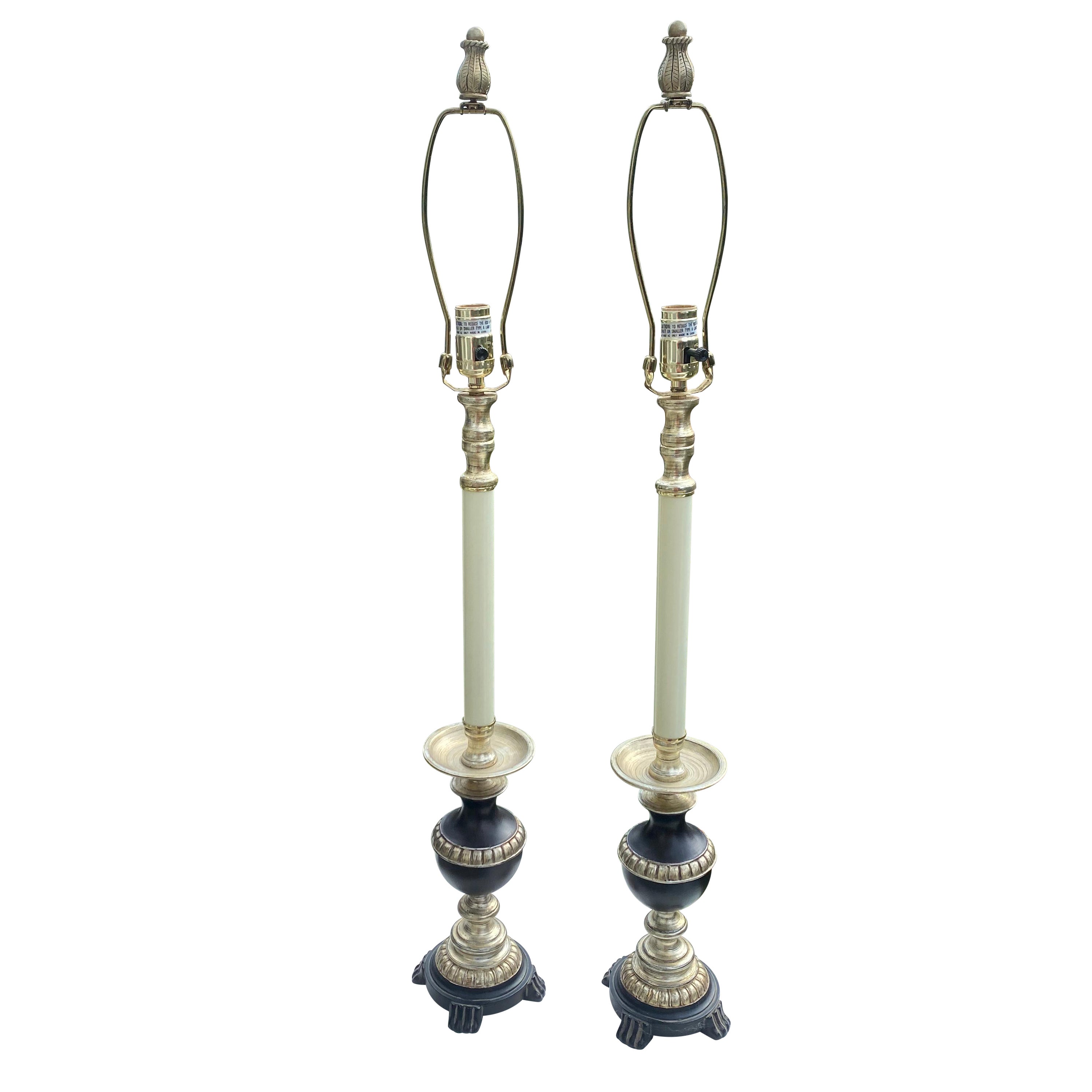 Elegant Neoclassical Tuscan Style Table Lamps For Sale