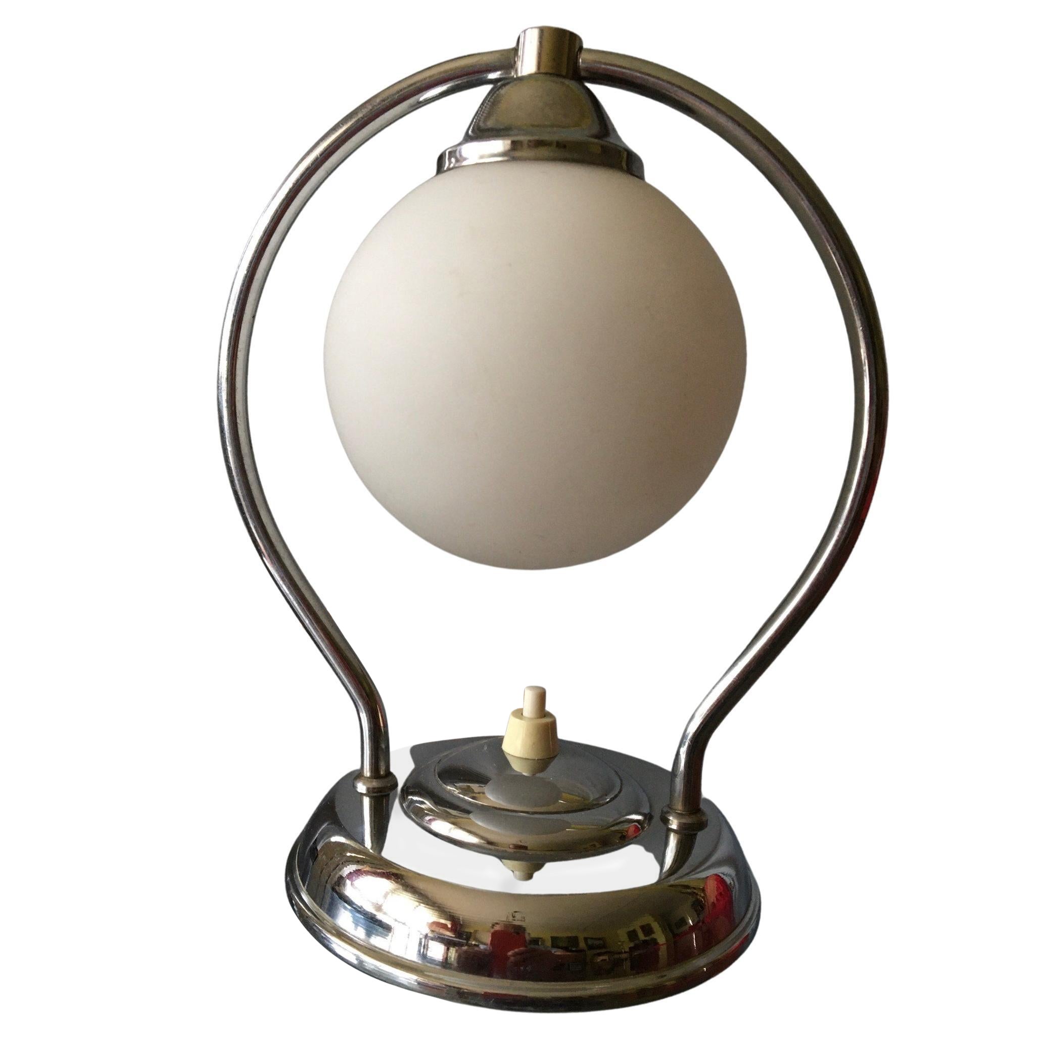 Art Deco Modernist Brass Table Lamp, France, 1930