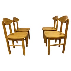 Ner Daumiller Pine Wood Dining Chairs for Hirtshals Savvaerk, Set of 4, 1980s