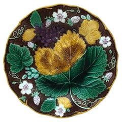 19th Century Majolica Strawberry Plate Wedgwood