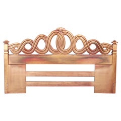 Grosfeld House Style Hollywood Regency Carved Gold Gilt King Size Headboard
