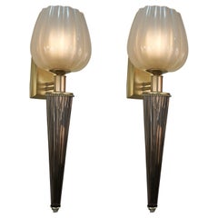 Pair of 1970's Murano Glass Wall Sconces