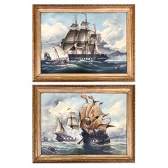 Pair of 19th Century English Marine Scene Paintings