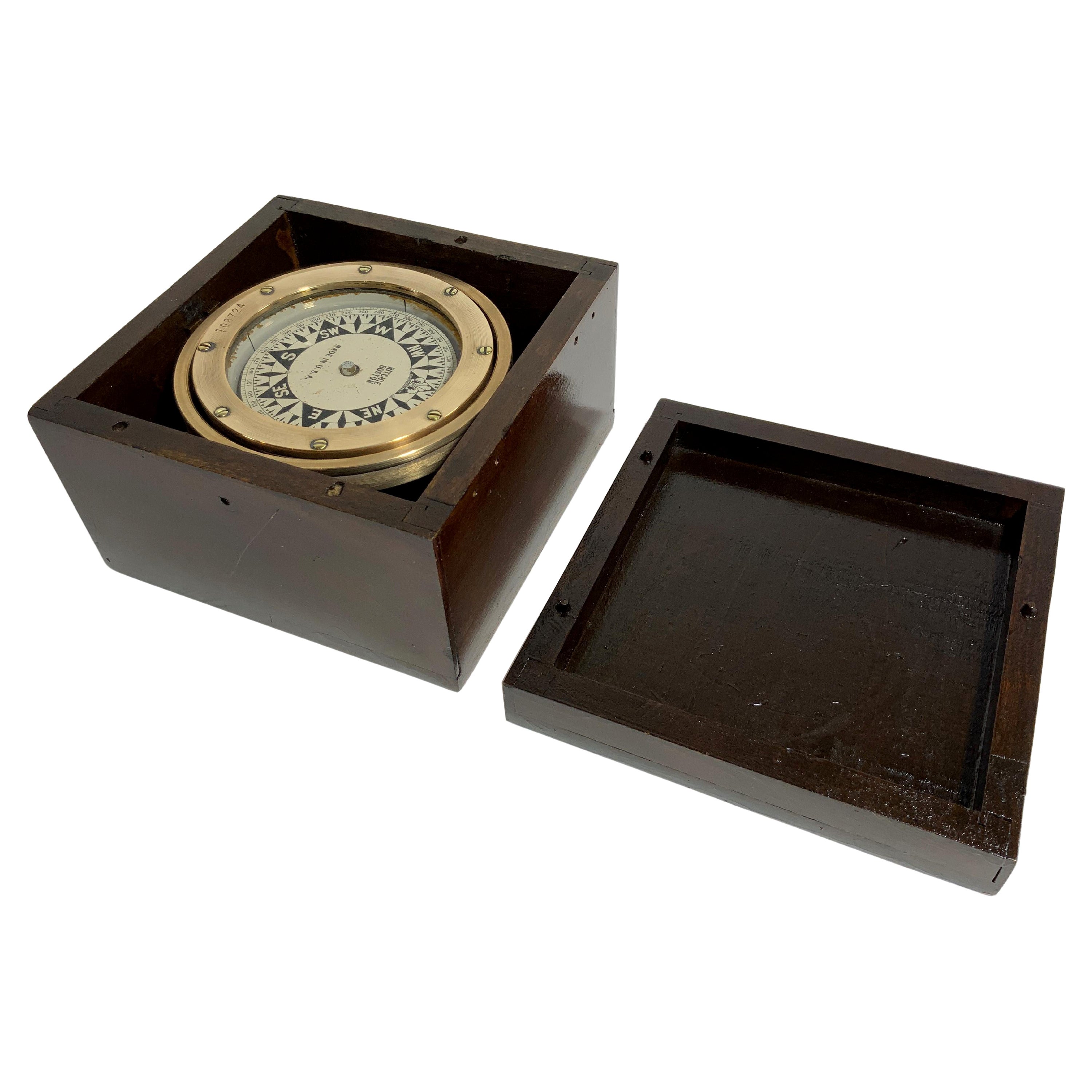 American Boat Boxed Compass by Ritchie at 1stDibs