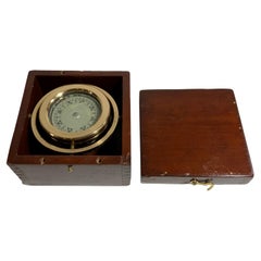 Vintage Brass Boxed Boat Compass by Polaris