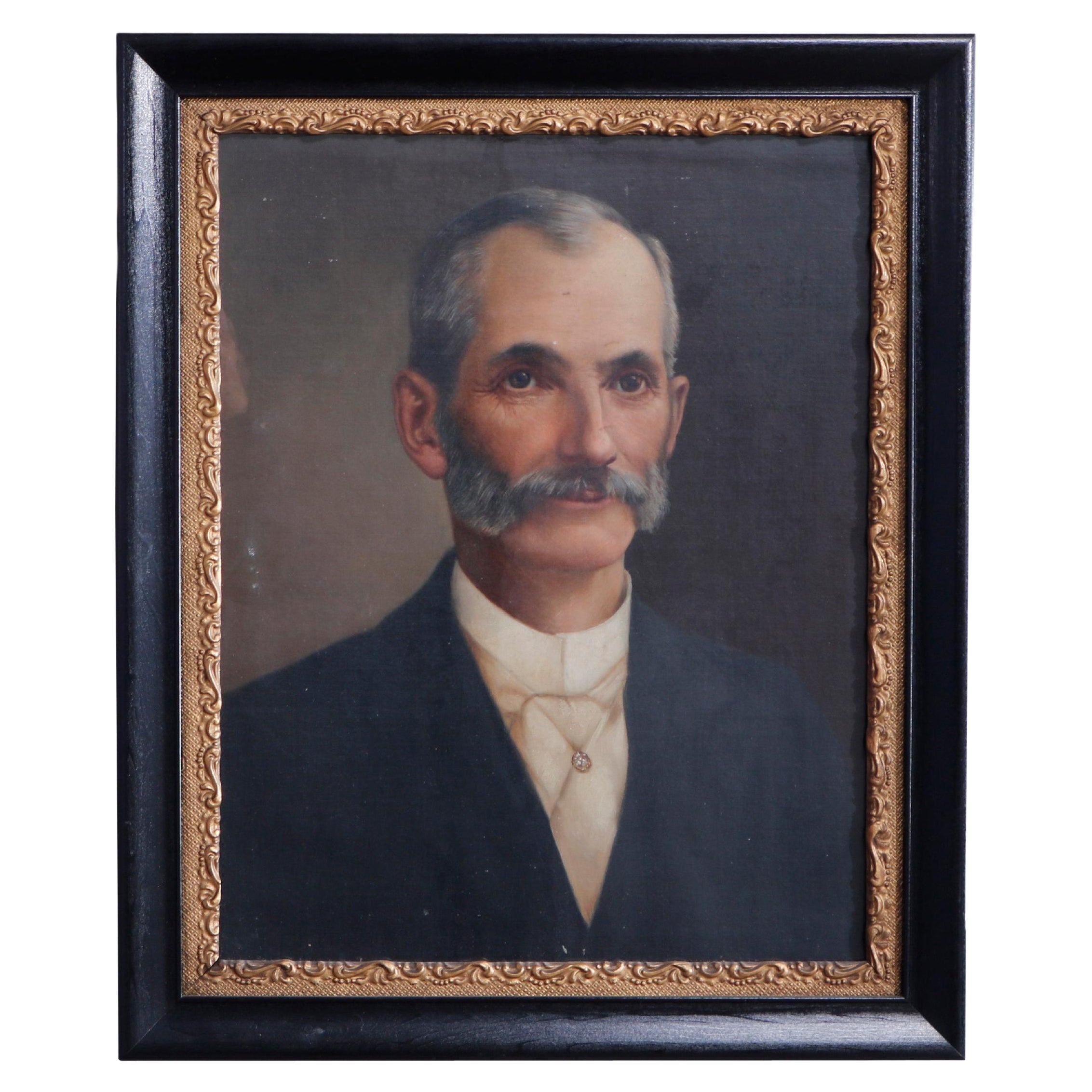Antique Painting of a Gentleman by Charles Walz, 1910