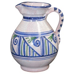 Talavera Pitcher Ceramic Glazed Vase Handcrafted in Spain