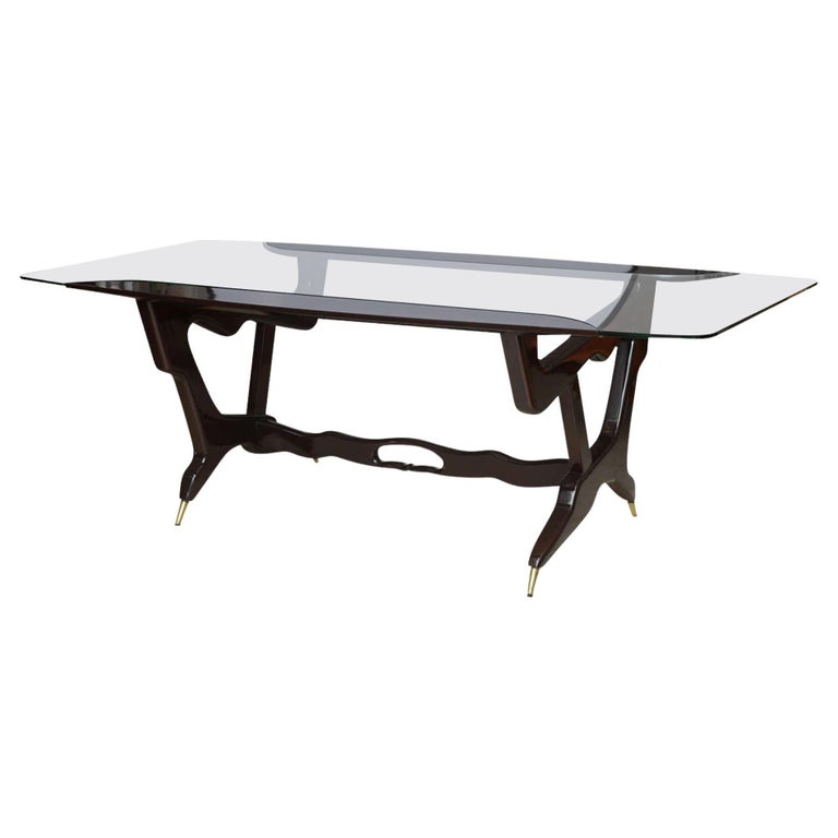 Italian Modern Glass Top Desk For Sale at 1stDibs