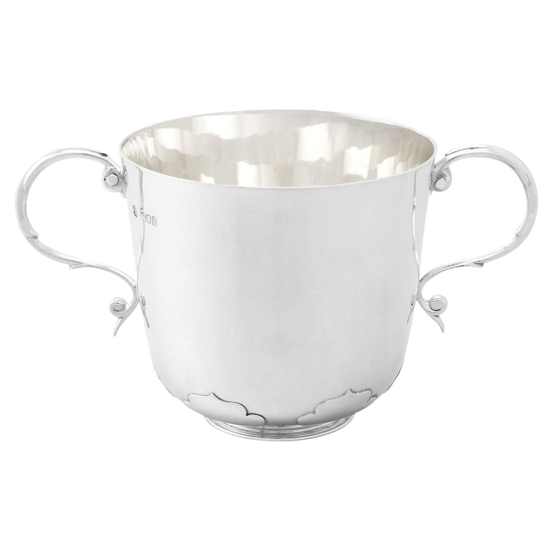 Antiker viktorianischer Porringer aus Sterlingsilber von Daniel & John Wellby im Angebot