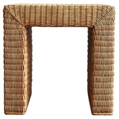 Japanese a Little Old Rattan Table / 20th-21st Century / Square Modern Table