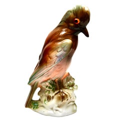 Porcelain Parrot Figurine, Perfume or Bedside Lamp, 'Germany, 1930s'